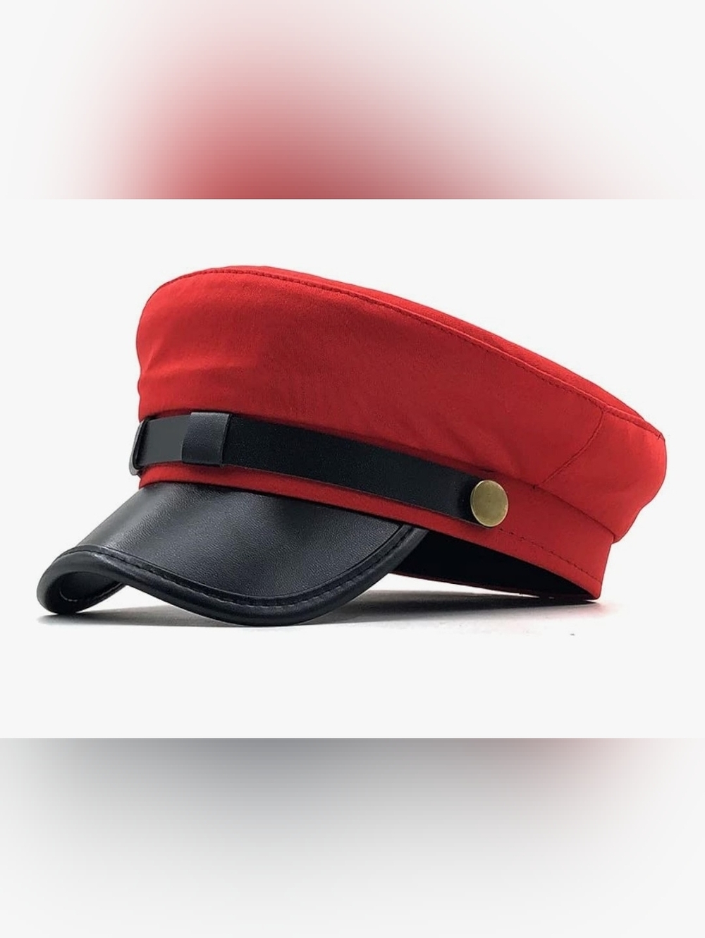 Red and Black Cap with Gold Accent